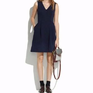 Madewell Gallerist Point V-Neck Tank Dress Navy
